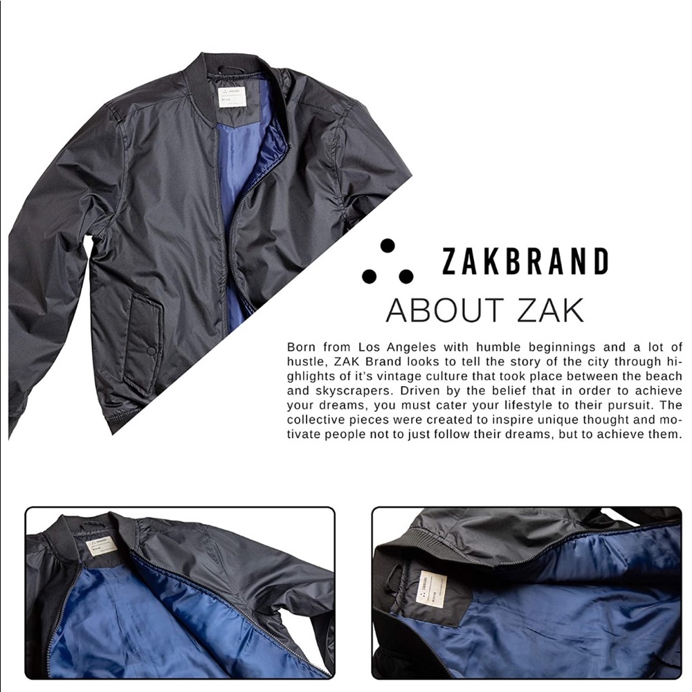 Zak Brand Military Style Bomber Jacket -NWT